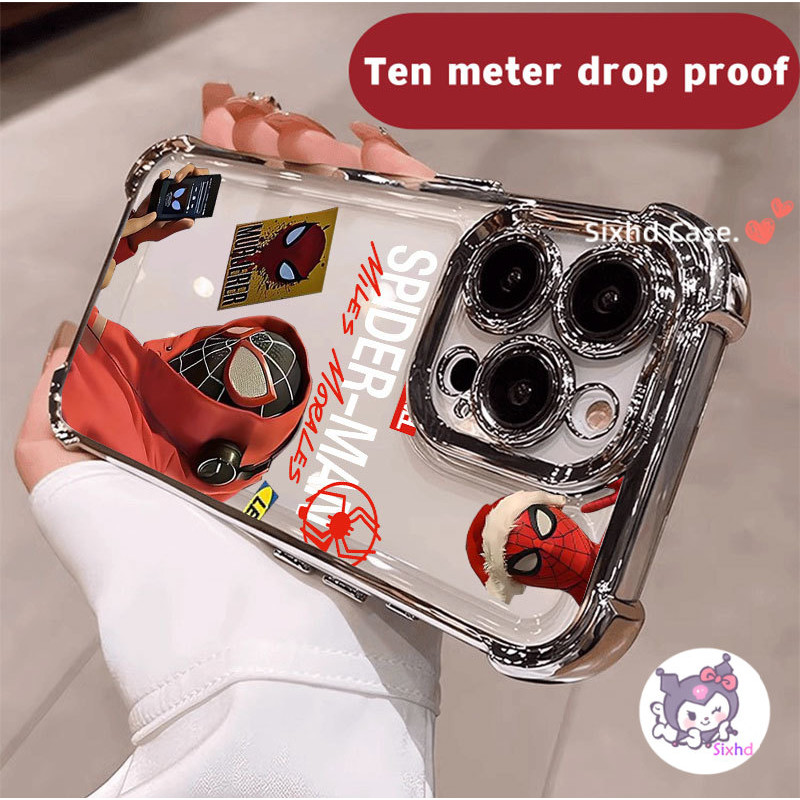 SAMSUNG สําหรับsamsung S25 Ultra S24 Ultra Plus S23FE S23 S22 Ultra S21 Plus Galaxy A73 A72 A53 สี่มุมAnti-Dropป้องกันปลอกอินเทรนด์การ์ตูนSpider Manเคสโทรศัพท์ปกอ่อน