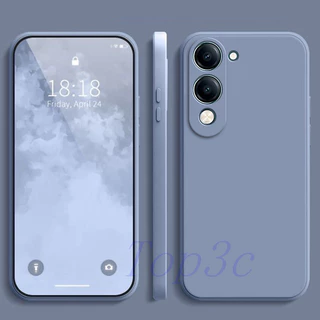 เคส Vivo Y04/Y29/Y39 5G/Y02/Y02T/Y03/Y03T/Y02S/Y100/Y15S/Y16/Y17S/Y18/Y19S/Y20/Y20S/Y20i/Y28/Y28S 5G สีธรรมดาเรียบง่ายเคสซิลิโคนป้องกันการตก YT