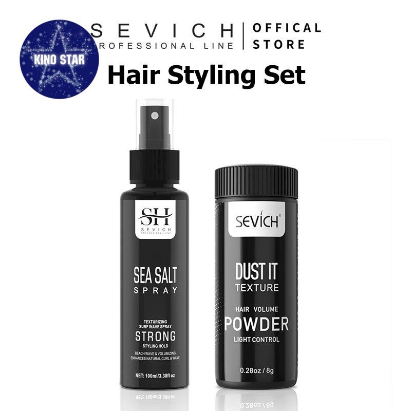 สเปรย์เกลือทะเล Sevich สำหรับผู้ชาย สเปรย์ Beach Waves Spray Powder Set Hair Texturizer 100ml Heatle