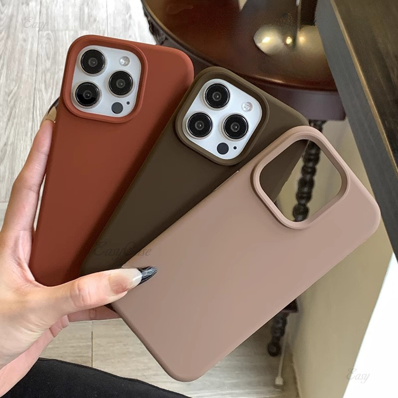 สําหรับ iPhone 16 Pro Max 15 หรูหราซิลิโคนเหลวเคสโทรศัพท์ iPhone 11 12 16 XS XR 7 8 14 15 Plus ป้องกัน