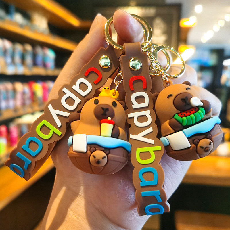 การ์ตูนการ์ตูน 2nd Generation Kapibara Capybara พวงกุญแจ/ตุ๊กตาน่ารักกระเป๋านักเรียนจี้ Claw เครื่องตกแต่งของขวัญ
