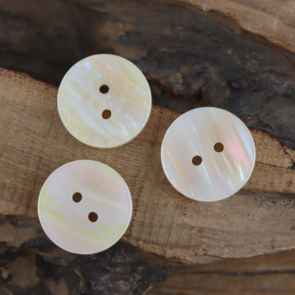 10-Pack Elegant Pearlescent ปุ่มเรซิ่น 11.5/17.5/25 มม.สีขาวรอบปุ่มสําหรับเสื้อ Blazers แจ็คเก็ต DIY อุปกรณ์เย็บผ้า