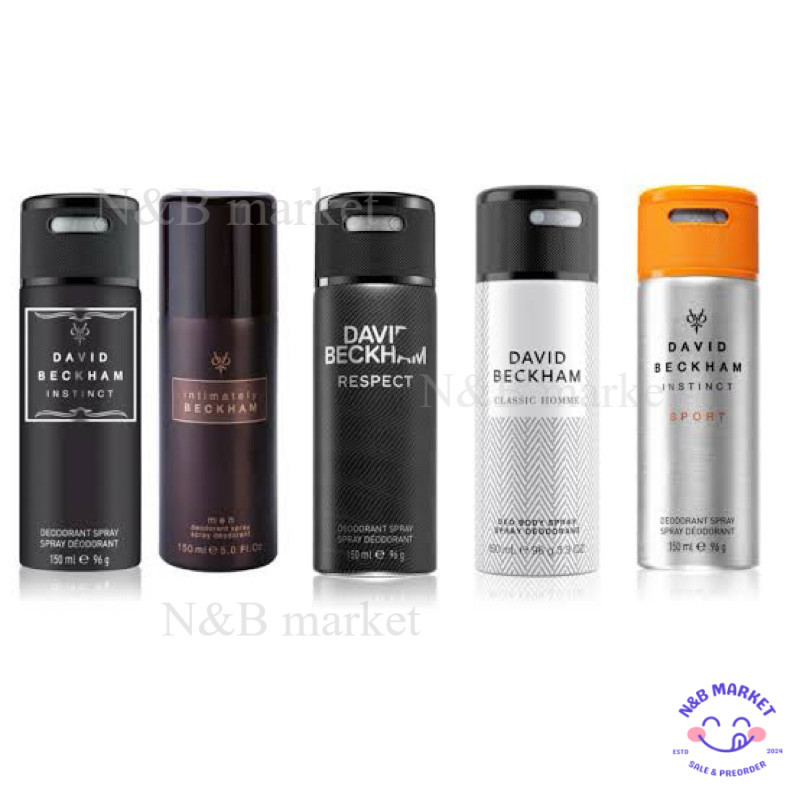 David beckham deodurant slray สเปรย์ระงับกลิ่นกาย ทุกกลิ่น เดวิดเบคแฮม ผลิตต่างประเทศ 150ml