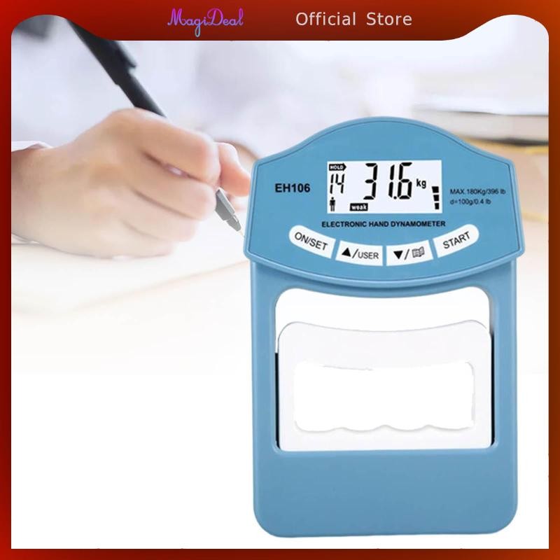 Magideal Hand Exerciser Meter Hand Grip Strength Tester อุปกรณ์ออกกําลังกายที่ทนทานเครื่องมือแบบพกพา