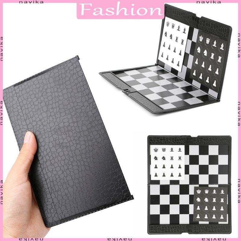 Nav Pocket Folding Magnetic International Chess Set Board Checkers Traveler Plane