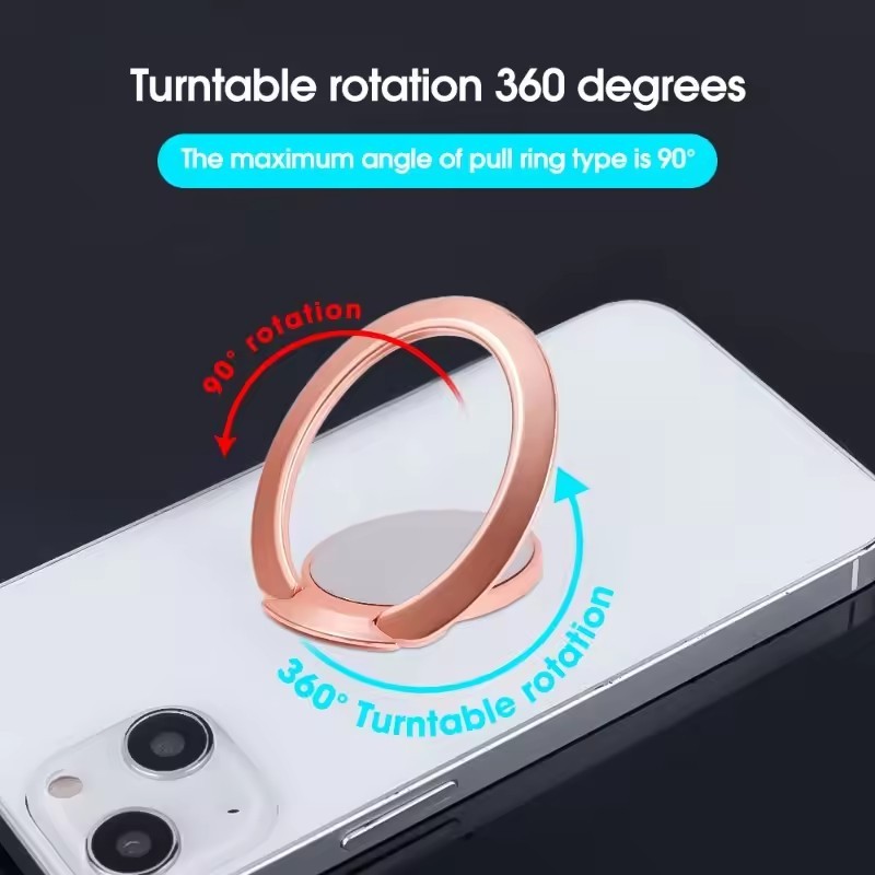 ที่วางแหวนโทรศัพท์พร้อมขาตั้ง | 360° ขายึดโลหะผสมสังกะสีแบบหมุนได้, การออกแบบบางเฉียบสําหรับมือถือ/แท็บเล็ต, อุปกรณ์เสริม 6 สีสําหรับใช้ในทุกวัน - รูปที่ 6