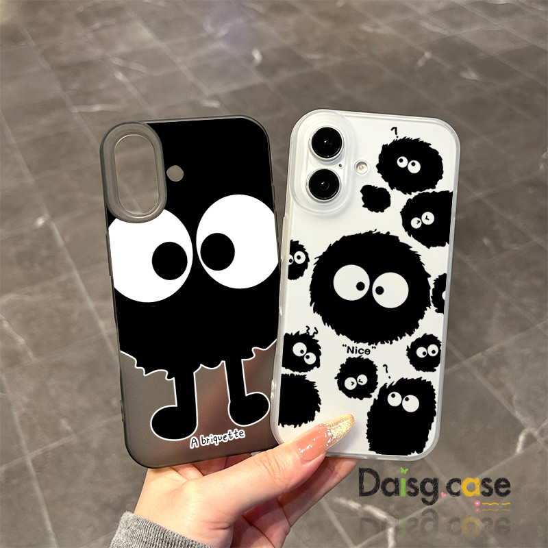 สําหรับIphone 16 pro Case 11 12 13 14 15Pro Maxน่ารักBig eye briquettes Clear Frostedเคสโทรศัพท์TPU 