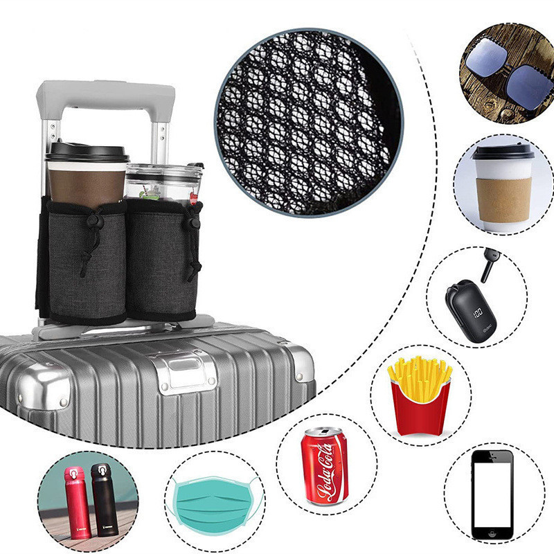 New Product#Luggage Handle Storage Bag Trolley Case Water Bottle External Bag Drink Cup Holder Fixed Strap Travel Outdoor Water Bottle Holder4mj