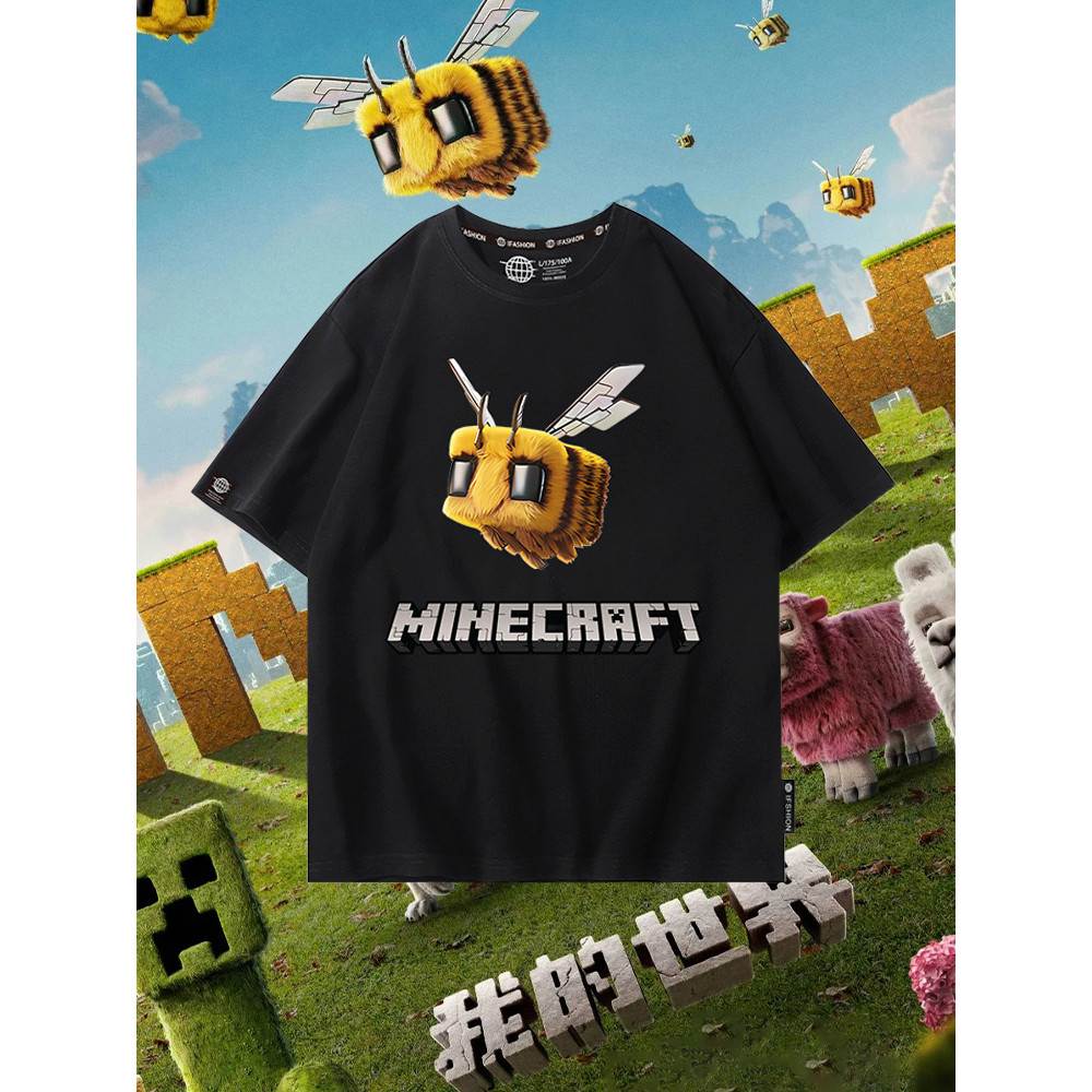 Baju Minecraft Gamers เสื้อยืดลายการ์ตูนเด็ก ผ้าฝ้าย คอกลม Tee ยูนิเซ็กส์ สําหรับผู้หญิงผู้ชาย