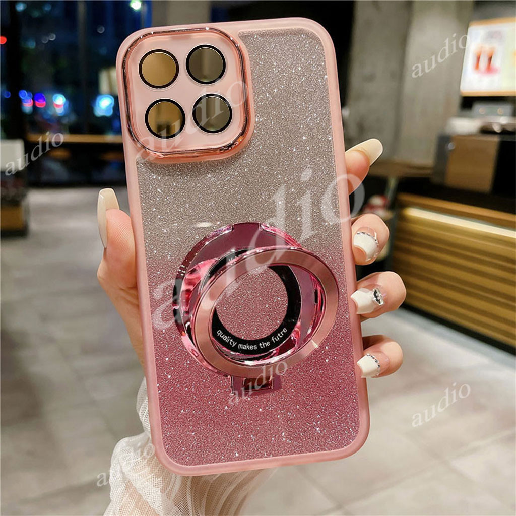 Honor X5b Plus 4G CDรูปแบบGlitter Magnetic Bracketเคสโทรศัพท์สําหรับHONOR X5b Plus HonorX5b Plus 4G 