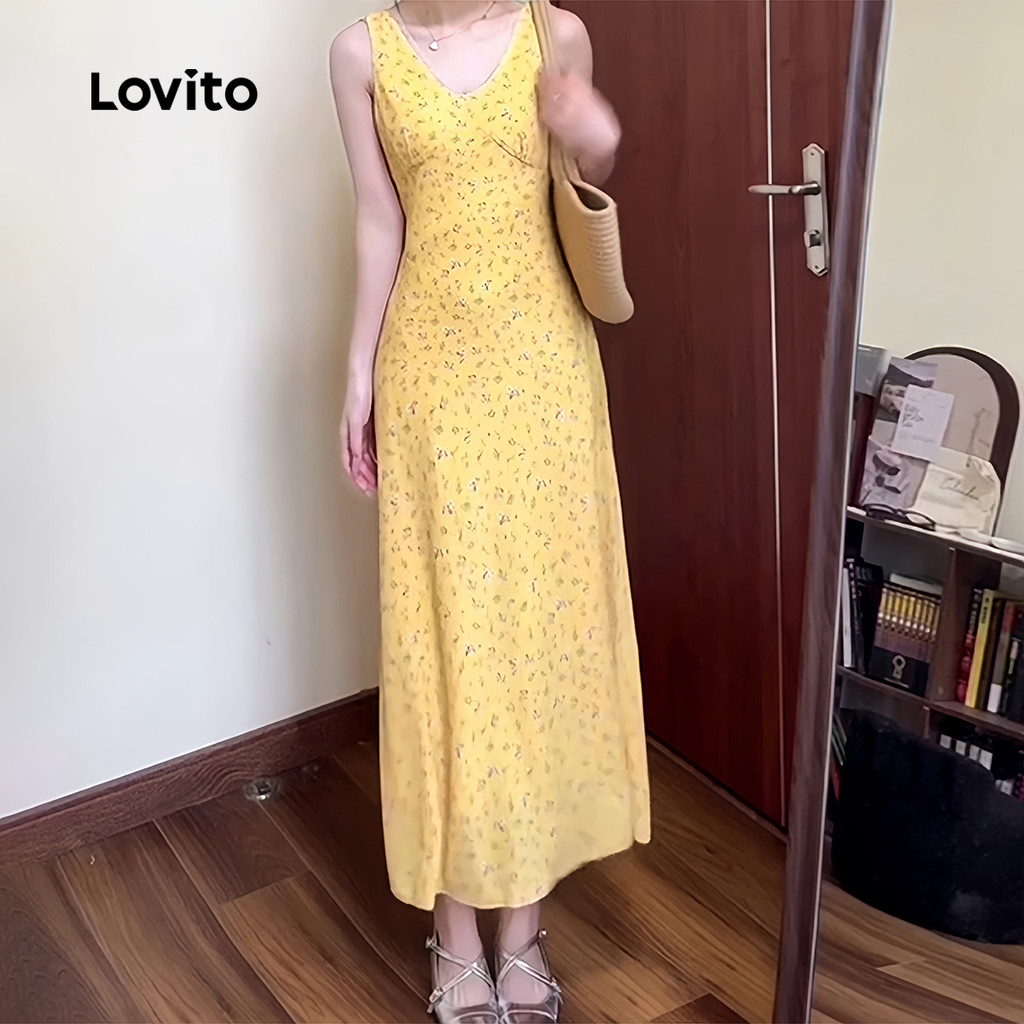 Lovito ชุดเดรสลําลองลายดอกไม้ ดิทซี่ สําหรับผู้หญิง LNE100067