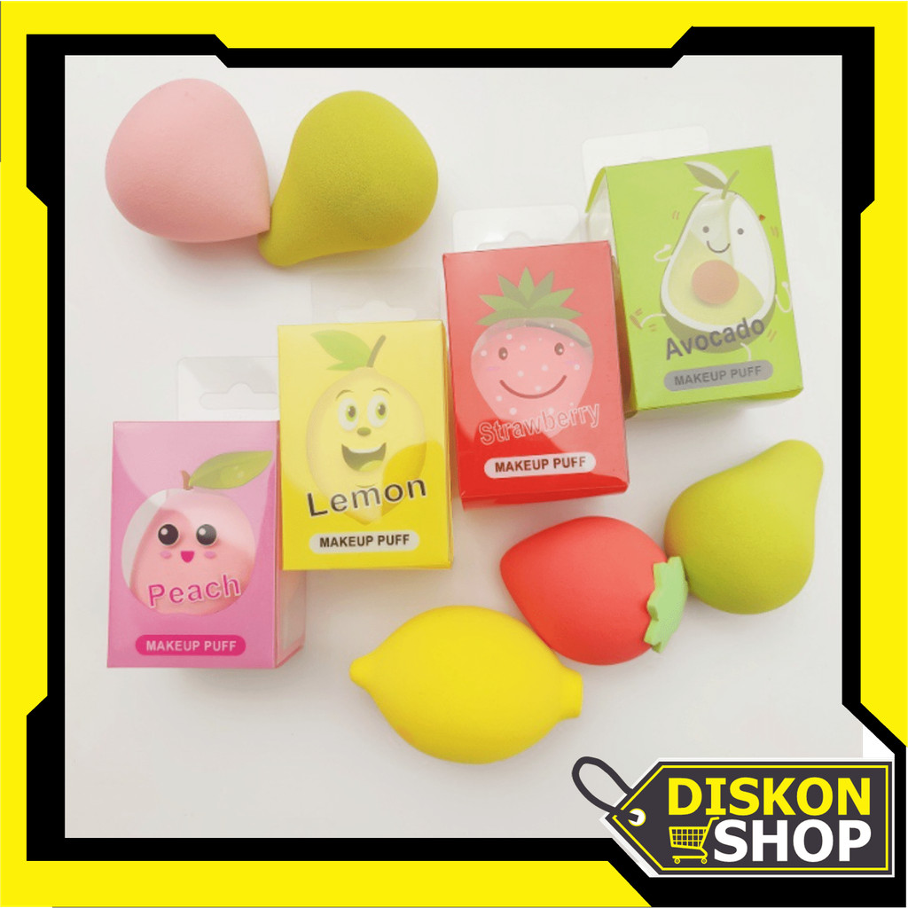 Shop - F6559 Unique Fruit Motif Beauty Blender / Fruit Motif Blender Sponge / Cute Soft Makeup Puff 