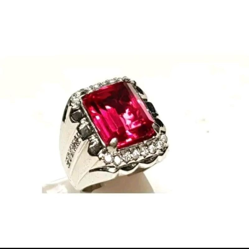 หินธรรมชาติ RED GARNET TOP RING STONE