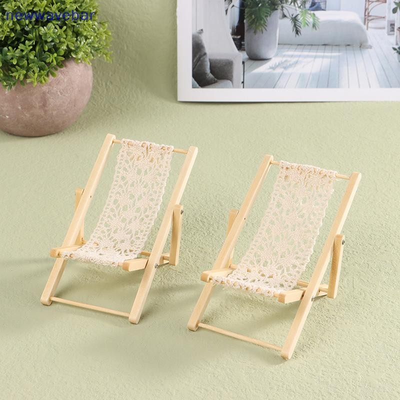 {}newwave} 1/12 Dollhouse Folding Deck Chair Dollhouse Lounge Deck Chair Model Doll House Mini Furni