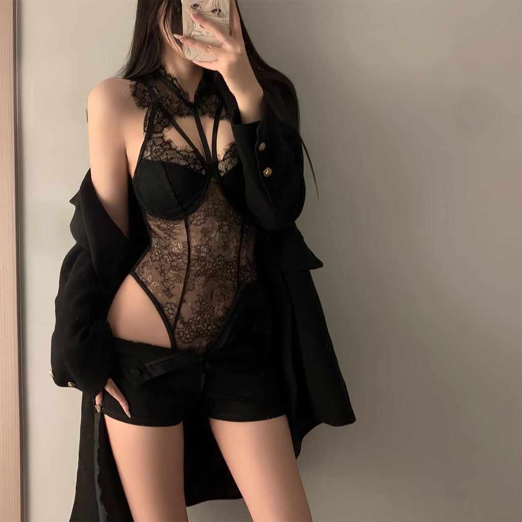 SexyNight 💞💞 ชุดบอดี้สูทเซ็กซี่. ลูกไม้ บอดี้สูท ตาข่าย ระบายอากาศได้ ปุ่มที่ซ่อนอยู่ ราคาถูก พร้อมส่งจากไทย