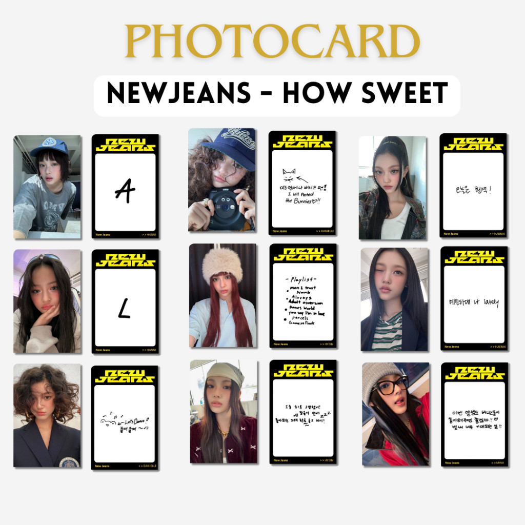 Photocard Newjeanss How Sweet (10 ชิ้น + 2 ด้านข้าง) กางเกงยีนส์ใหม่ Photocard Hanni Minji Danielle 
