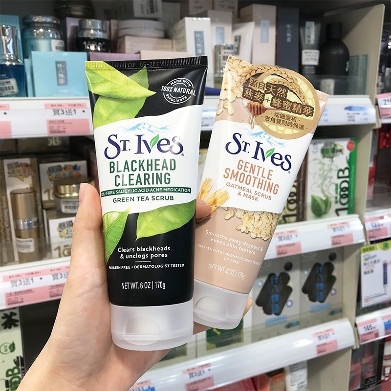 Gentle Exfoliating American st.Ives st.Ives Saint Eve Sc Gentle Exfoliating American st.Ives Saint Eve Scrub น้ํายาทําความสะอาดผิวหน้า Clean Exfoliating Blackhead Brightening Facial Men Women 08.32