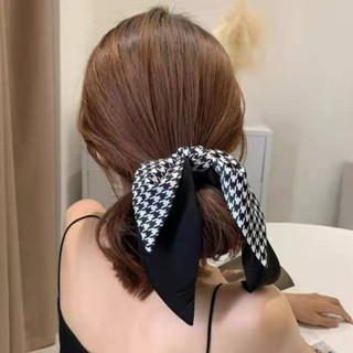 โบว์ริบบิ้นเชือกผมแฟชั่นเกาหลียืดหยุ่นสูงต่ําผมหางม้าผมแหวนอ…
