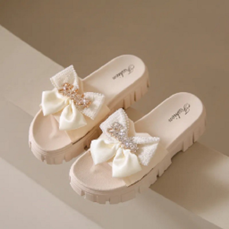 รองเท้าเเตะ ติดโบว์น่ารัก✨️ มาใหม่ใส่สบายนิ่มเท้าระบายอากาศได้✨️ มี 2 สี✨️ สินค้าพร้อมจัดส่งX073 - รูปที่ 4