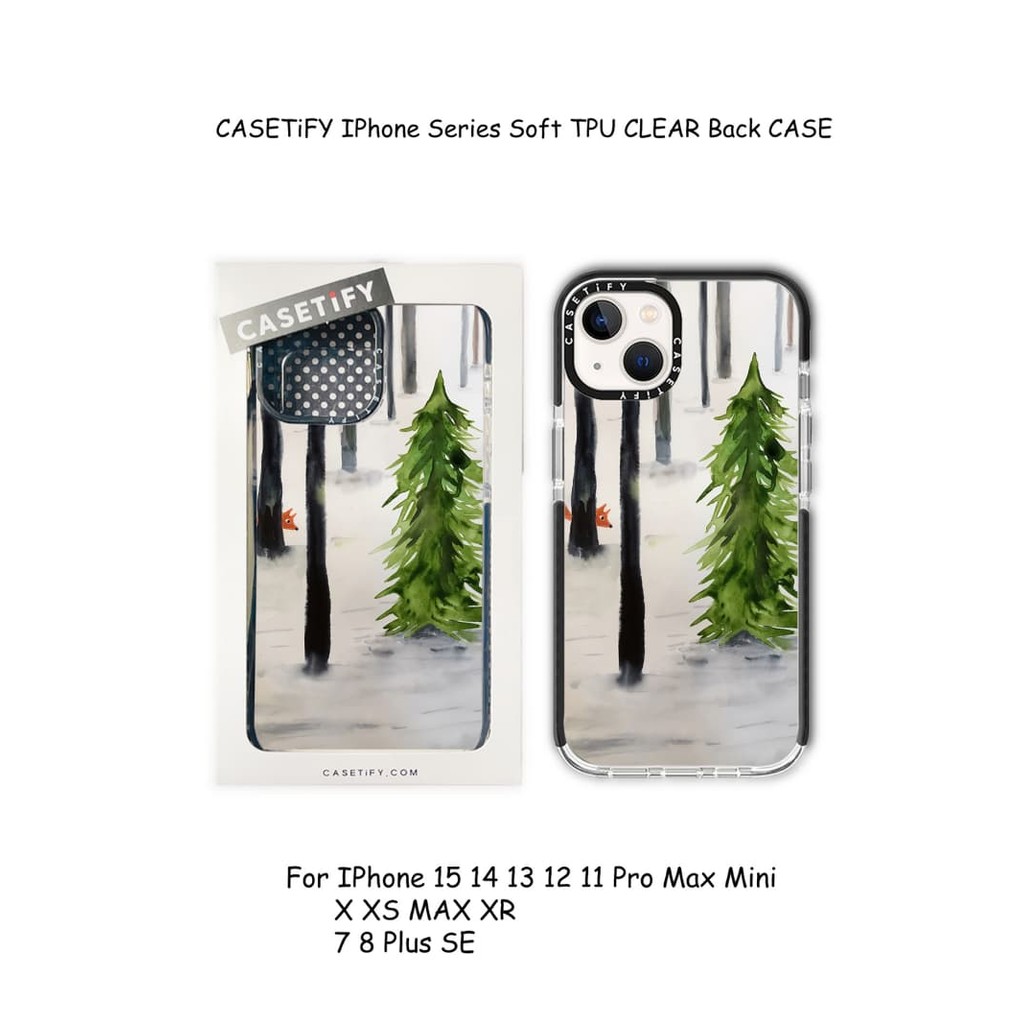 Little Fox CASE CASETiFY IPhone Series Soft TPU CLEAR Back CASE สําหรับ IPhone 16 15 14 13 12 11 Pro