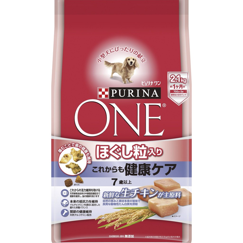 Purina ONE Senior Dog (7 years and older) Healthy Care Chicken 2.1kg (700g x 3 bags) [Dog Food]