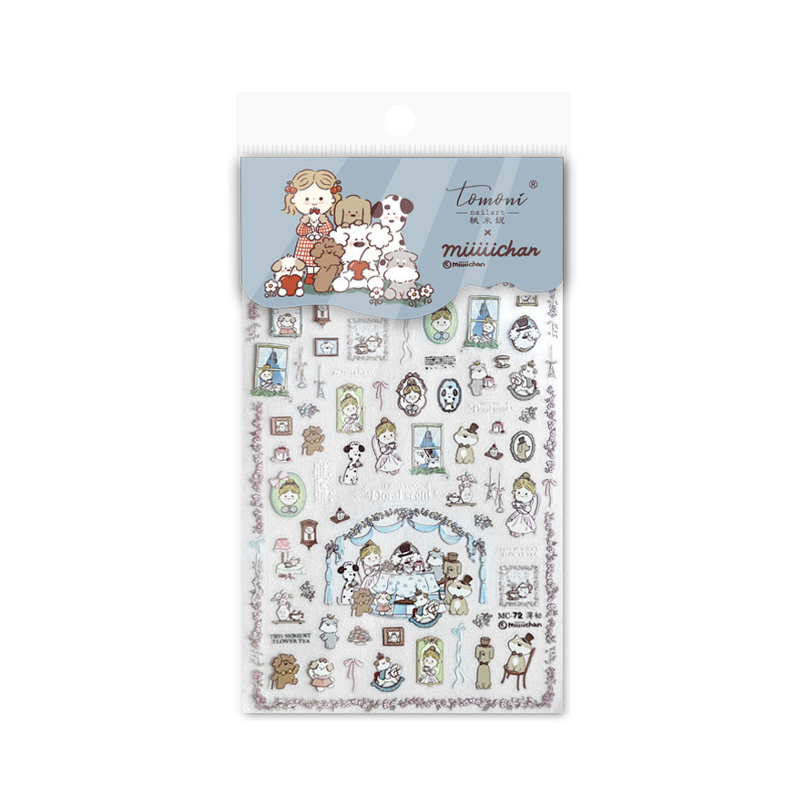 [Meow.Sensei] tomoni Thin Tough Barking Family Nails Stickers Cute Cartoon Children Creative Stickers Alice Dog Material - รูปที่ 4