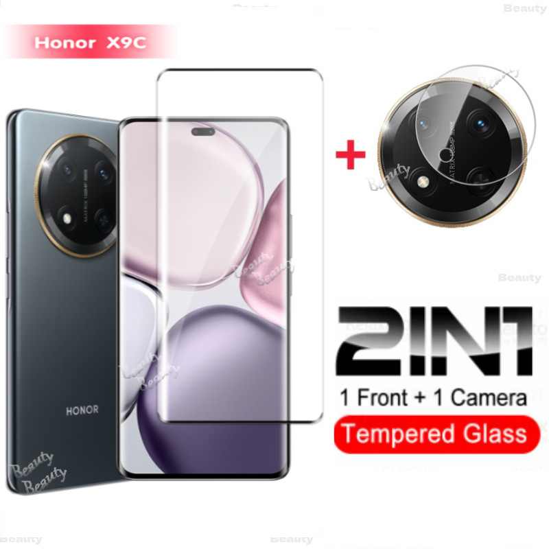 2 IN 1 สําหรับ Honorx9C โค้งหน้าจอฟิล์มสําหรับ Honor X 9C สมาร์ท X9 C X9B X9A X 9 C X 9B X8 C X8C X7