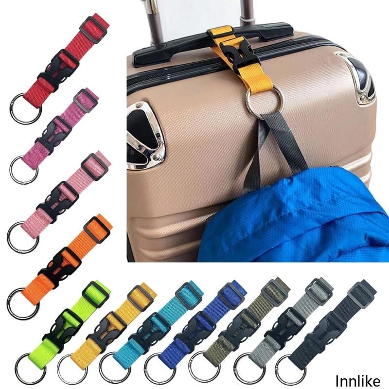 Inn ที่วางเสื้อโค้ทแบบปรับได้ Gripper พกพาบน Baggage กระเป๋าเดินทางแหวนตะขอกระเป๋าถือคลิป