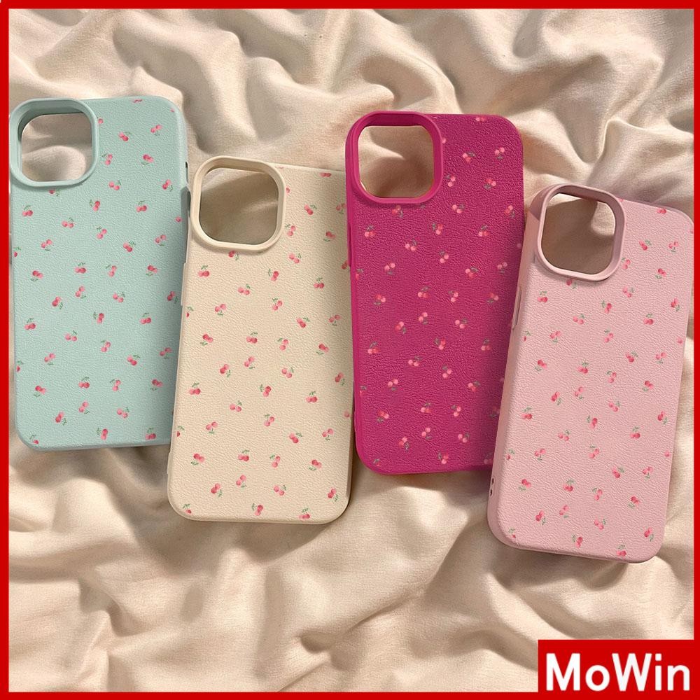 Movin - เคส iPhone 16 Pro Max iPhone 11 เคสหนังเนื้อนิ่มสีแคนดี้ TPU เชอร์รี่แสนอร่อย Compatible With iPhone15 Pro max 14 13 12 Pro max XS XR 7 Plus 8 Plus