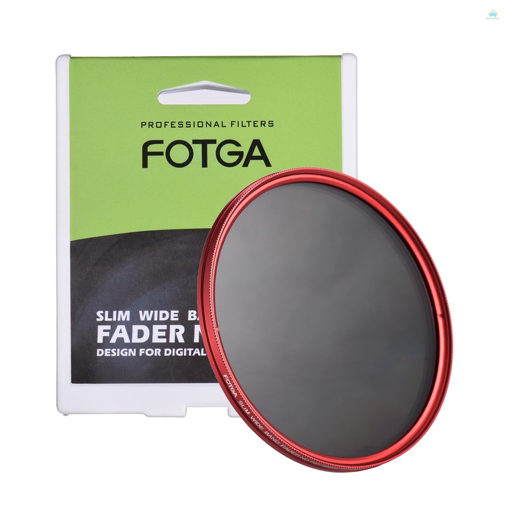 Yb2 ND แผ่น FOTGA 82 มม.Slim ND Fader Variable Filter Neutral Density ND2 ถึง ND400 สีแดงสําหรับ Canon DSLR กล้อง