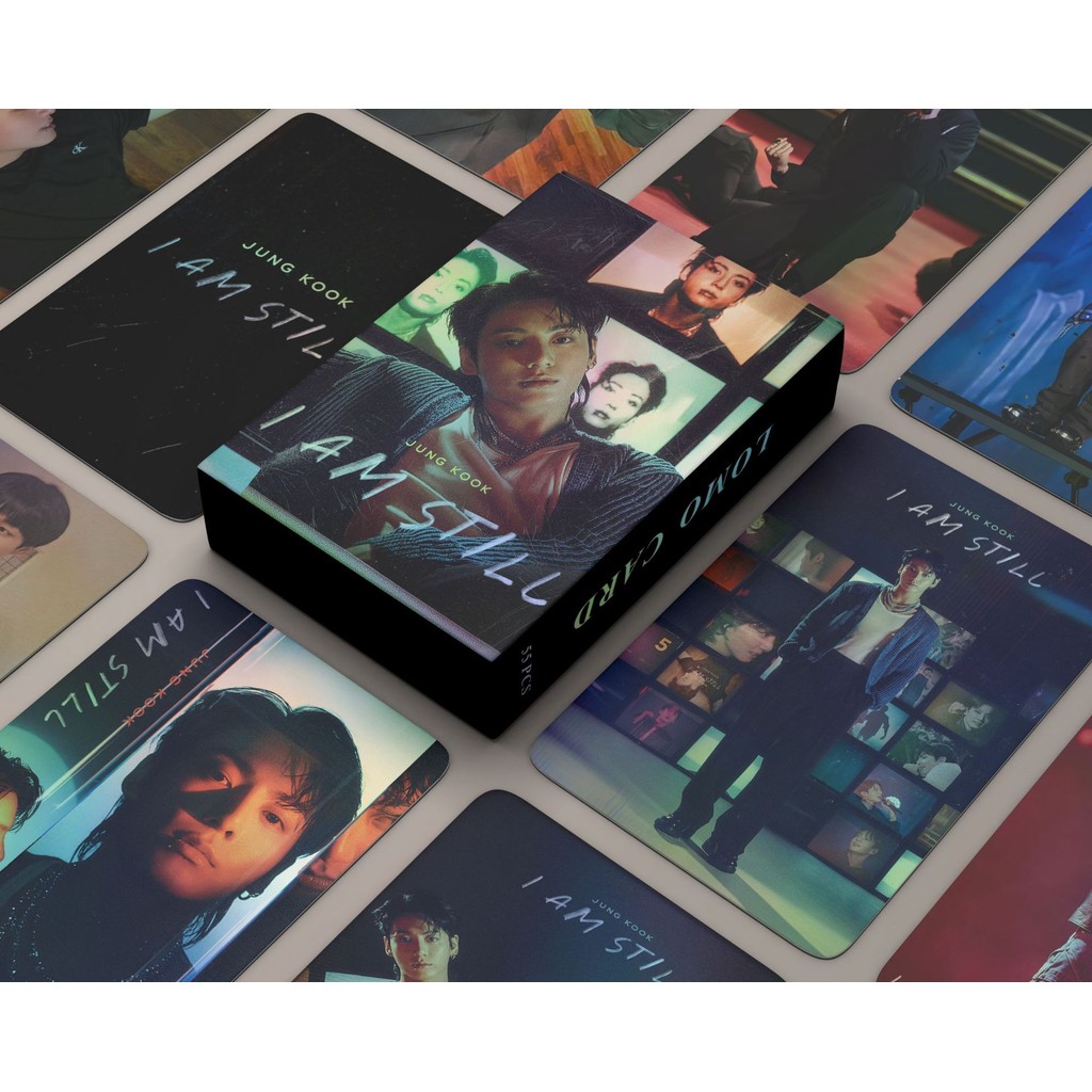 50-124pcs BT-S Jung Kook เลเซอร์โฮโลแกรม Lomo การ์ด I AM STILL 11th Anniversary 2024 FESTA โปสการ์ด 