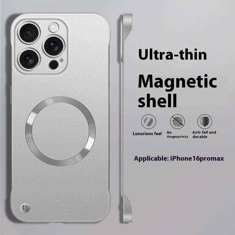 หรูหราผิวที่เป็นมิตรเคลือบแม่เหล็กไร้สายชาร์จกรณีโทรศัพท์สำหรับ iPhone 16 15 14 13 12 PROMAX พลัสอัลตร้าบาง frameless ป้องกันการวางฮาร์ดปกหลัง