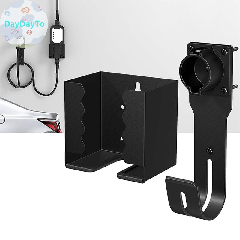 Daydayto EV Charger Holder Wall Mount Kit EV Charger Holster Dock สําหรับ SAE J1772 Connector J-Hook EV Charger Cable ผู้ถือ TH