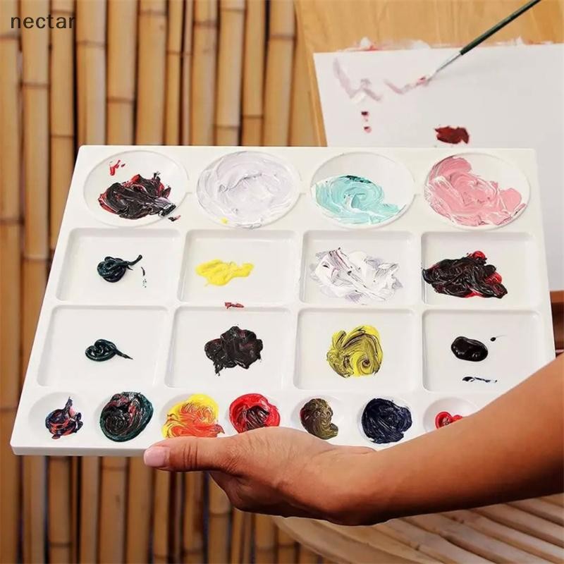 Tar 1 PC สีน้ํามันสีน้ํา Palette สําหรับเด็กเด็กผู้ใหญ่ Art อะคริลิควาดถาดพลาสติกพาเลทนักเรียนเครื่องเขียน N