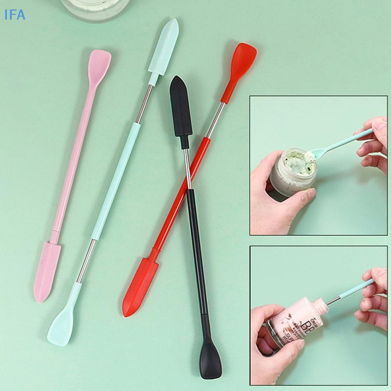 IFA ซิลิโคนมินิไม้พาย Jar Scraper Scoop Tip ยาว Double Headed ช้อนเครื่องสําอางดี