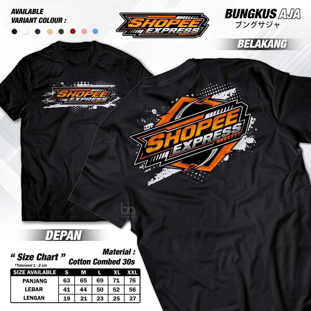 Shoppee Express เสื้อยืด Courier Clothes Expedition Package SPX Sopee Xpress Cotton Combed 30s - Bub