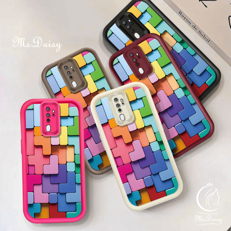 เคสโทรศัพท์สําหรับ OPPO F5 เยาวชน F7 F9 F11 Pro F17 Pro F19 Pro F21 Pro แฟชั่นตารางสีเคสโทรศัพท์กล่องสี Soft TPU ฝาครอบโทรศัพท์