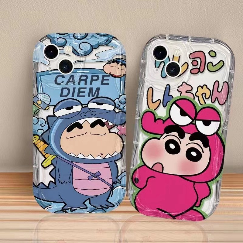 Crayon Shin-Chan เคสโทรศัพท์ TPU โปร่งใสหยักสําหรับ VIVO Y01 Y02S Y3S Y5S / Y11 Y12i Y12S Y12A / Y17 Y15 Y12 / Y15S Y15A Angel eyes เคสโทรศัพท์คู่รักเครยอนชินจัง