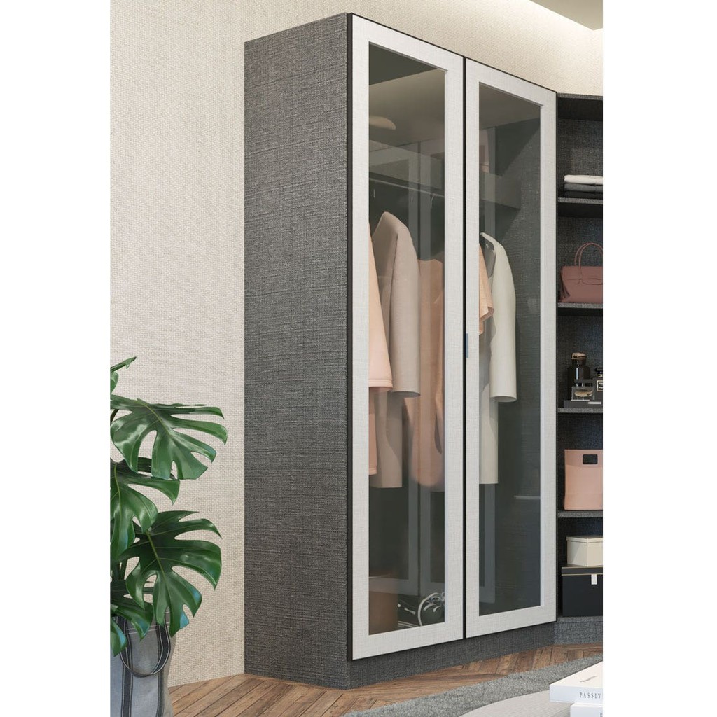 SB Design Square ตู้เสื้อผ้าบานเปิด รุ่น Paris สีขาว (90x57x200 ซม.) แบรนด์ KONCEPT FURNITURE