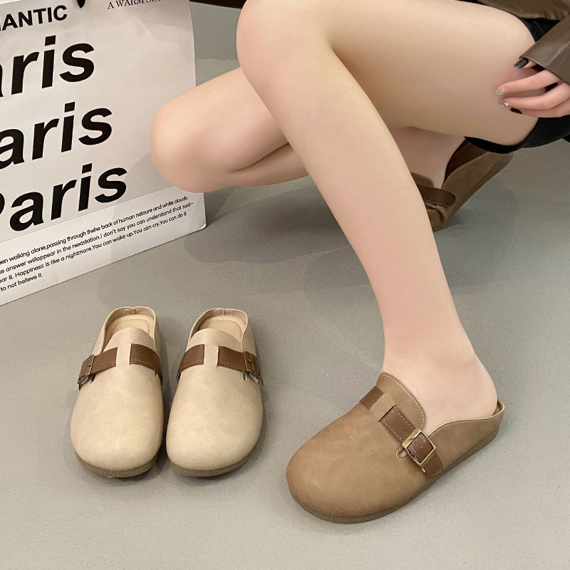 Peas Shoes Soft-Soled Shoes เวอร์ชั่นเกาหลี Baotou Premium Round Toe