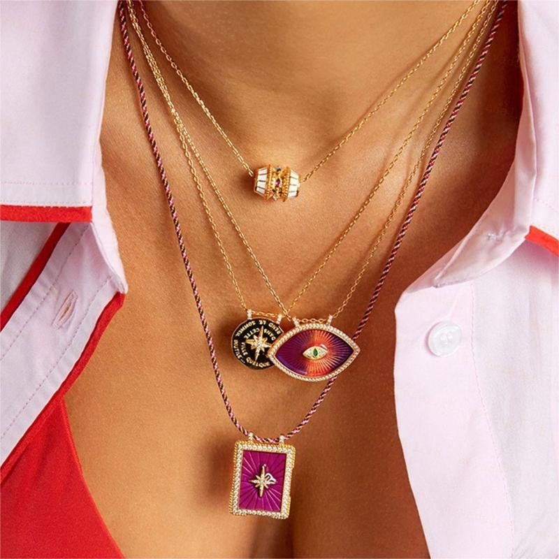 ʚɞ Ne ʚɞ Mystical Tarot Card Themed Fashion Necklace with Lustrous Finish for Gatherings