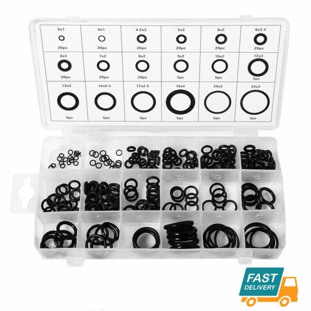 BuildCore ring ยางโอริง อเนกประสงค์ คุณภาพสูง 18 ขนาด 225 ชิ้น พร้อมกล่องพลาสติก