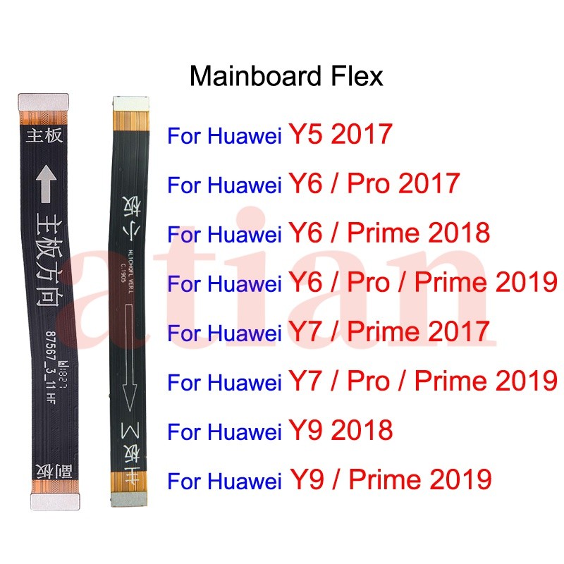 บอร์ดหลักแม่เมนบอร์ด Flex ชาร์จสําหรับ Huawei Y5 Y6 Y7 Y9 Pro Prime 2017 2018 2019