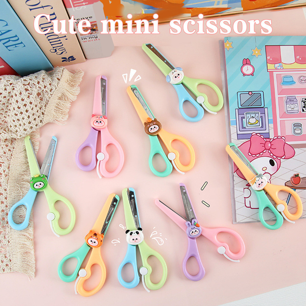 กรรไกรพลาสติก สีลูกกวาด สำหรับกระดาษตัด ทำมือ DIY กรรไกรสแตนเลส กรรไกรตัดกระดาษขนาดเล็ก การ์ตูนน่ารัก - รูปที่ 6