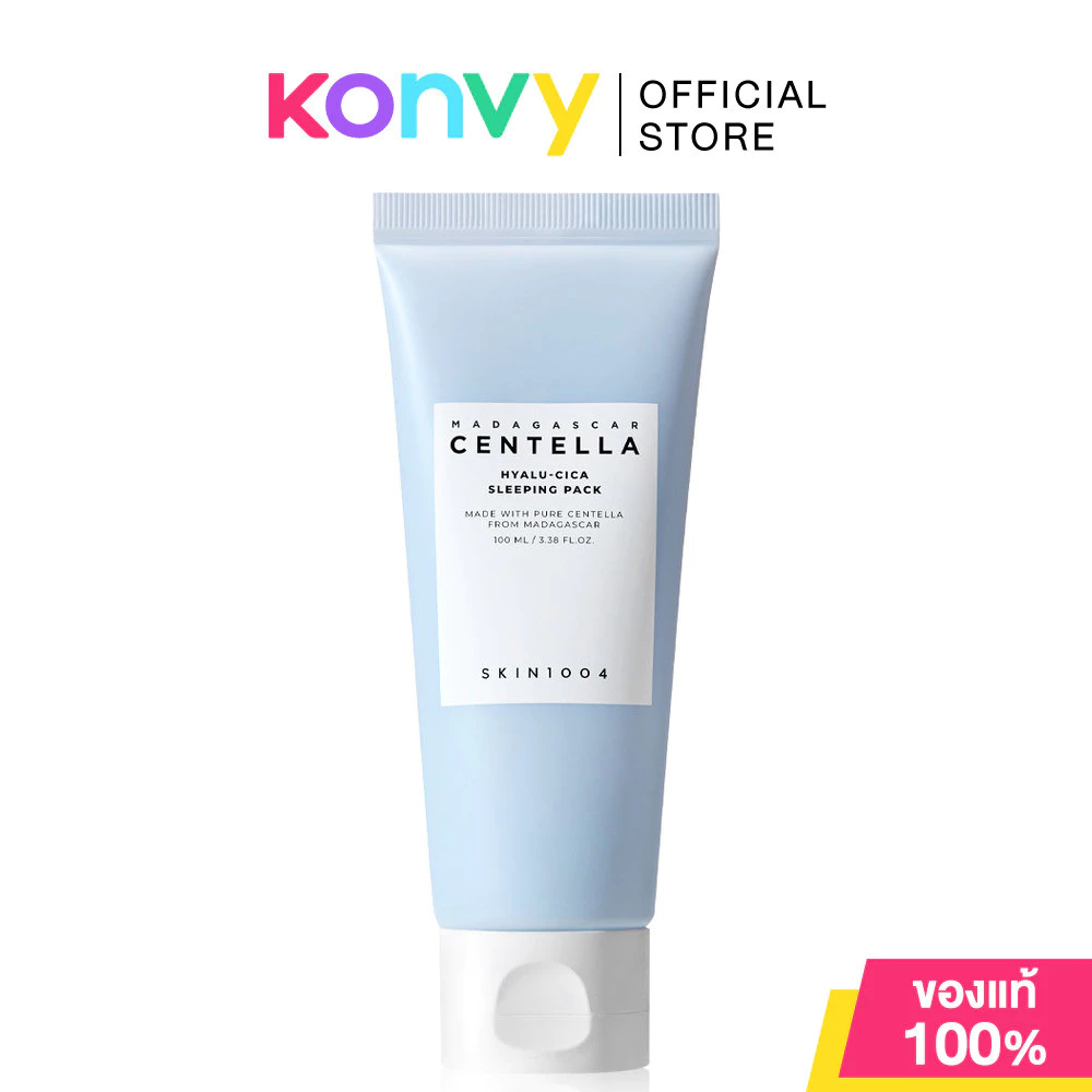 SKIN1004 Hyalu-Cica Sleeping Pack 100ml สกิน วัน โอ โอ โฟลว์ สลีปปิ้งแพ็ค เนื้อเจลฟ้า.