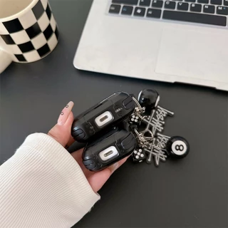 Armor STUSSY ปลอกซิลิโคนพร้อมพวงกุญแจสําหรับ AIRPODS 4 ANC PRO 1/2/3 PRO เคสป้องกัน