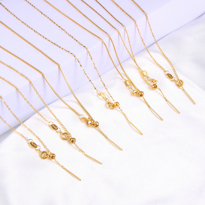 หรูหรา Niche ฤดูใบไม้ร่วงฤดูหนาวปรับ Clavicle Chain High-End Feeling diy พร้อมโซ่สวมใส่ลูกปัดสแตนเลส