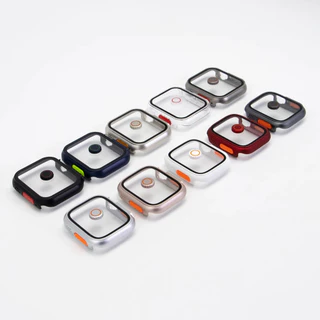 สายซิลิโคนแม่เหล็ก PC สำหรับ for Apple Watch 40 42 46 45 38 มม.ป้องกันหน้าจอสำหรับ for IWatch series 11 10 9 8 7 6 SE 3