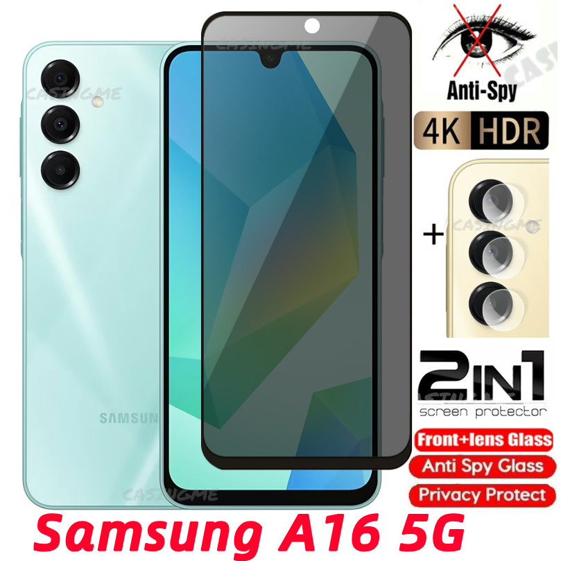 Samsung A16 5G 2024 กระจกนิรภัยส่วนตัว Anti-Spy คลุมทั้งหมดปกป้องหน้าจอ Anti Peek ฟิล์มความเป็นส่วนตัวสําหรับ Samsung Galaxy A16 A26 A36 A56 4G 5G SamsungA16 5G Anti Peek ฟิล์มความเป็นส่วนตัว