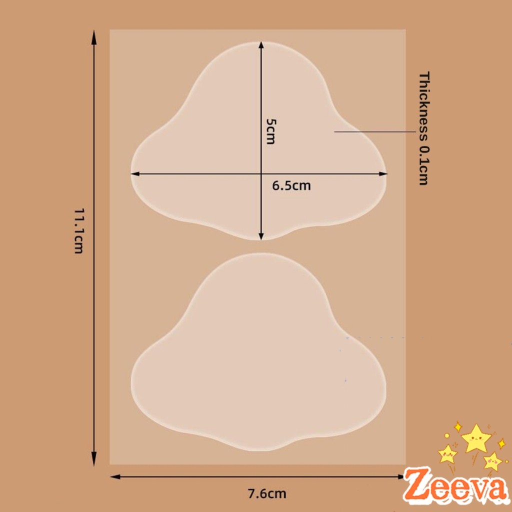 Zeeva【มีสินค้าในสต๊อก】 สติกเกอร์เจล 2Pcs/set แผ่นแปะกันน้ำ สําหรับติดเท้า กันกัด นุ่มสบาย ดูแลเท้า heel stickers